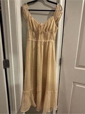 Hutch for Anthropologie gold midi Dress